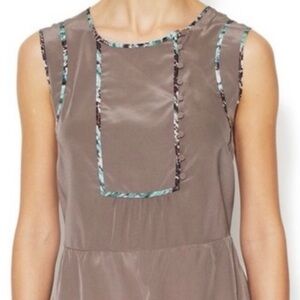 BCBGMaxAzria Zena Silk Sleeveless Top in Grey Dusk